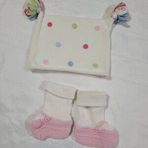 Gymboree Baby Cakes Used 6-12 month Booties & Hat VGUC. Mixed Z33
